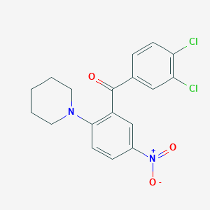 molecular formula C18H16Cl2N2O3 B3936082 (3,4-dichlorophenyl)[5-nitro-2-(1-piperidinyl)phenyl]methanone 