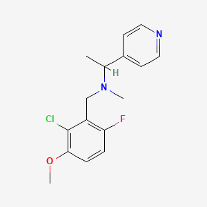 molecular formula C16H18ClFN2O B3936099 (2-chloro-6-fluoro-3-methoxybenzyl)methyl(1-pyridin-4-ylethyl)amine 