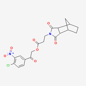molecular formula C20H19ClN2O7 B3936106 2-(4-chloro-3-nitrophenyl)-2-oxoethyl 3-(3,5-dioxo-4-azatricyclo[5.2.1.0~2,6~]dec-4-yl)propanoate 