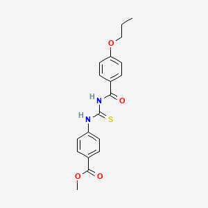 molecular formula C19H20N2O4S B3936113 methyl 4-({[(4-propoxybenzoyl)amino]carbonothioyl}amino)benzoate 