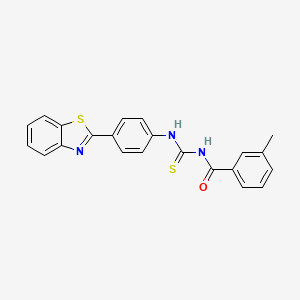 molecular formula C22H17N3OS2 B3936149 N-({[4-(1,3-benzothiazol-2-yl)phenyl]amino}carbonothioyl)-3-methylbenzamide 