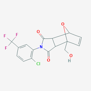 molecular formula C16H11ClF3NO4 B393616 2-[2-chloro-5-(trifluoromethyl)phenyl]-4-(hydroxymethyl)-3a,4,7,7a-tetrahydro-1H-4,7-epoxyisoindole-1,3(2H)-dione 