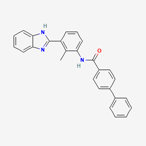 molecular formula C27H21N3O B3936171 N-[3-(1H-benzimidazol-2-yl)-2-methylphenyl]-4-biphenylcarboxamide 