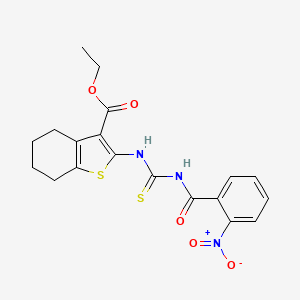 molecular formula C19H19N3O5S2 B3936188 ethyl 2-({[(2-nitrobenzoyl)amino]carbonothioyl}amino)-4,5,6,7-tetrahydro-1-benzothiophene-3-carboxylate 