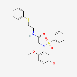 molecular formula C24H26N2O5S2 B3936190 N~2~-(2,5-dimethoxyphenyl)-N~2~-(phenylsulfonyl)-N~1~-[2-(phenylthio)ethyl]glycinamide 