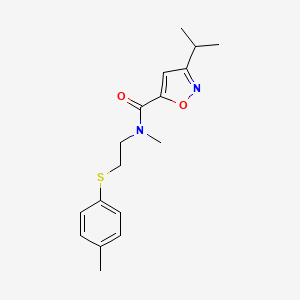 molecular formula C17H22N2O2S B3936192 3-isopropyl-N-methyl-N-{2-[(4-methylphenyl)thio]ethyl}isoxazole-5-carboxamide 