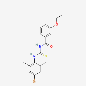 molecular formula C19H21BrN2O2S B3936200 N-{[(4-bromo-2,6-dimethylphenyl)amino]carbonothioyl}-3-propoxybenzamide 