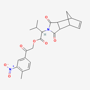molecular formula C23H24N2O7 B3936205 2-(4-methyl-3-nitrophenyl)-2-oxoethyl 2-(3,5-dioxo-4-azatricyclo[5.2.1.0~2,6~]dec-8-en-4-yl)-3-methylbutanoate 