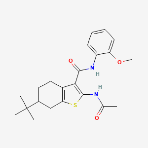molecular formula C22H28N2O3S B3936209 2-(acetylamino)-6-tert-butyl-N-(2-methoxyphenyl)-4,5,6,7-tetrahydro-1-benzothiophene-3-carboxamide 