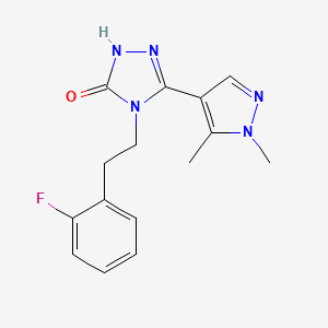 molecular formula C15H16FN5O B3936213 5-(1,5-dimethyl-1H-pyrazol-4-yl)-4-[2-(2-fluorophenyl)ethyl]-2,4-dihydro-3H-1,2,4-triazol-3-one 