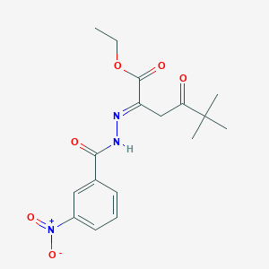 molecular formula C17H21N3O6 B393622 Ethyl 2-({3-nitrobenzoyl}hydrazono)-5,5-dimethyl-4-oxohexanoate 