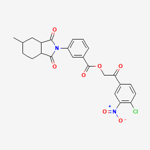 molecular formula C24H21ClN2O7 B3936235 2-(4-chloro-3-nitrophenyl)-2-oxoethyl 3-(5-methyl-1,3-dioxooctahydro-2H-isoindol-2-yl)benzoate 