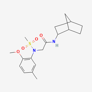 molecular formula C18H26N2O4S B3936236 N~1~-bicyclo[2.2.1]hept-2-yl-N~2~-(2-methoxy-5-methylphenyl)-N~2~-(methylsulfonyl)glycinamide 