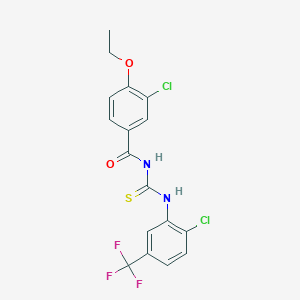 molecular formula C17H13Cl2F3N2O2S B3936238 3-chloro-N-({[2-chloro-5-(trifluoromethyl)phenyl]amino}carbonothioyl)-4-ethoxybenzamide 