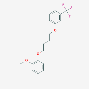 molecular formula C19H21F3O3 B3936249 2-methoxy-4-methyl-1-{4-[3-(trifluoromethyl)phenoxy]butoxy}benzene 