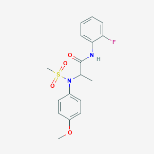 molecular formula C17H19FN2O4S B3936255 N~1~-(2-fluorophenyl)-N~2~-(4-methoxyphenyl)-N~2~-(methylsulfonyl)alaninamide 