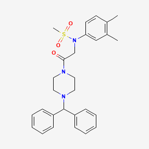 molecular formula C28H33N3O3S B3936260 N-(3,4-dimethylphenyl)-N-{2-[4-(diphenylmethyl)-1-piperazinyl]-2-oxoethyl}methanesulfonamide 