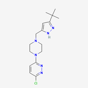 molecular formula C16H23ClN6 B3936268 3-{4-[(5-tert-butyl-1H-pyrazol-3-yl)methyl]piperazin-1-yl}-6-chloropyridazine 