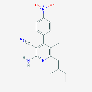molecular formula C18H20N4O2 B3936271 2-amino-5-methyl-6-(2-methylbutyl)-4-(4-nitrophenyl)nicotinonitrile 
