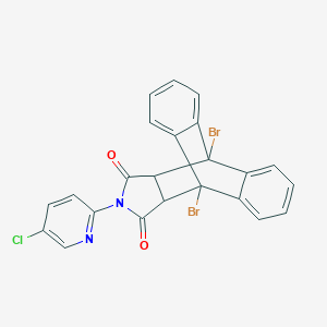molecular formula C23H13Br2ClN2O2 B393628 1,8-Dibromo-17-(5-chloropyridin-2-yl)-17-azapentacyclo[6.6.5.0~2,7~.0~9,14~.0~15,19~]nonadeca-2,4,6,9,11,13-hexaene-16,18-dione (non-preferred name) 