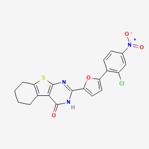 molecular formula C20H14ClN3O4S B3936288 2-[5-(2-chloro-4-nitrophenyl)-2-furyl]-5,6,7,8-tetrahydro[1]benzothieno[2,3-d]pyrimidin-4(3H)-one 