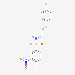 molecular formula C15H15ClN2O4S2 B3936294 N-{2-[(4-chlorophenyl)thio]ethyl}-4-methyl-3-nitrobenzenesulfonamide 