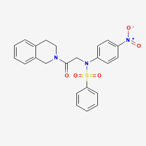 molecular formula C23H21N3O5S B3936300 N-[2-(3,4-dihydro-2(1H)-isoquinolinyl)-2-oxoethyl]-N-(4-nitrophenyl)benzenesulfonamide 