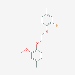 molecular formula C17H19BrO3 B3936307 2-bromo-1-[2-(2-methoxy-4-methylphenoxy)ethoxy]-4-methylbenzene 