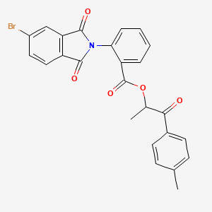 molecular formula C25H18BrNO5 B3936325 1-methyl-2-(4-methylphenyl)-2-oxoethyl 2-(5-bromo-1,3-dioxo-1,3-dihydro-2H-isoindol-2-yl)benzoate 