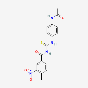 molecular formula C17H16N4O4S B3936341 N-({[4-(acetylamino)phenyl]amino}carbonothioyl)-4-methyl-3-nitrobenzamide 