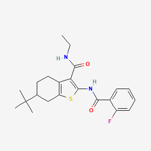 molecular formula C22H27FN2O2S B3936375 6-tert-butyl-N-ethyl-2-[(2-fluorobenzoyl)amino]-4,5,6,7-tetrahydro-1-benzothiophene-3-carboxamide 