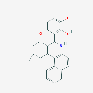 molecular formula C26H25NO3 B393638 5-(2-hydroxy-3-methoxyphenyl)-2,2-dimethyl-2,3,5,6-tetrahydrobenzo[a]phenanthridin-4(1H)-one 