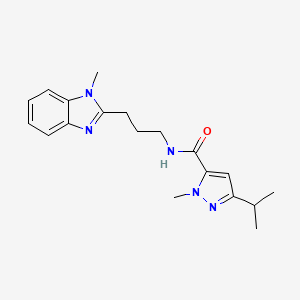 molecular formula C19H25N5O B3936381 3-isopropyl-1-methyl-N-[3-(1-methyl-1H-benzimidazol-2-yl)propyl]-1H-pyrazole-5-carboxamide 