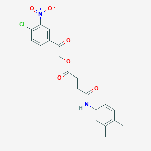 molecular formula C20H19ClN2O6 B3936387 2-(4-chloro-3-nitrophenyl)-2-oxoethyl 4-[(3,4-dimethylphenyl)amino]-4-oxobutanoate 