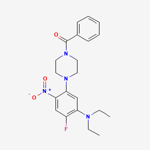 molecular formula C21H25FN4O3 B3936398 5-(4-benzoyl-1-piperazinyl)-N,N-diethyl-2-fluoro-4-nitroaniline 
