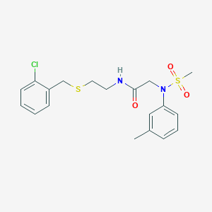 molecular formula C19H23ClN2O3S2 B3936410 N~1~-{2-[(2-chlorobenzyl)thio]ethyl}-N~2~-(3-methylphenyl)-N~2~-(methylsulfonyl)glycinamide 