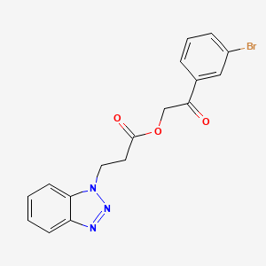 molecular formula C17H14BrN3O3 B3936414 2-(3-bromophenyl)-2-oxoethyl 3-(1H-1,2,3-benzotriazol-1-yl)propanoate 