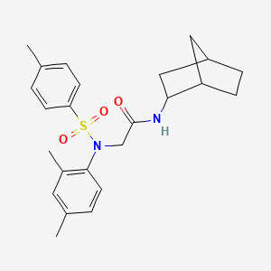 molecular formula C24H30N2O3S B3936421 N~1~-bicyclo[2.2.1]hept-2-yl-N~2~-(2,4-dimethylphenyl)-N~2~-[(4-methylphenyl)sulfonyl]glycinamide 