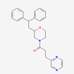 molecular formula C25H27N3O2 B3936427 2-(2,2-diphenylethyl)-4-[3-(2-pyrazinyl)propanoyl]morpholine 