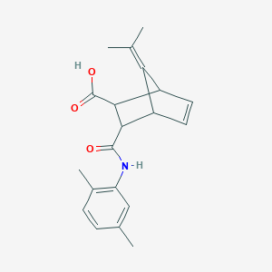 molecular formula C20H23NO3 B393643 3-[(2,5-Dimethylanilino)carbonyl]-7-(1-methylethylidene)bicyclo[2.2.1]hept-5-ene-2-carboxylic acid 