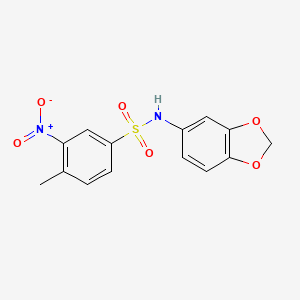 molecular formula C14H12N2O6S B3936449 N-1,3-benzodioxol-5-yl-4-methyl-3-nitrobenzenesulfonamide 