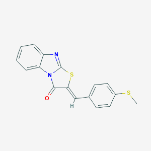 molecular formula C17H12N2OS2 B393646 (2Z)-2-[4-(Methylsulfanyl)benzylidene][1,3]thiazolo[3,2-a]benzimidazol-3(2H)-one 