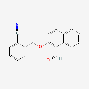 molecular formula C19H13NO2 B3936477 2-{[(1-formyl-2-naphthyl)oxy]methyl}benzonitrile 
