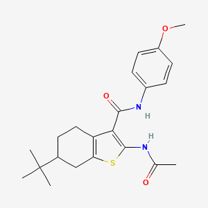 molecular formula C22H28N2O3S B3936499 2-(acetylamino)-6-tert-butyl-N-(4-methoxyphenyl)-4,5,6,7-tetrahydro-1-benzothiophene-3-carboxamide 