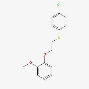 molecular formula C15H15ClO2S B3936502 1-{2-[(4-chlorophenyl)thio]ethoxy}-2-methoxybenzene 