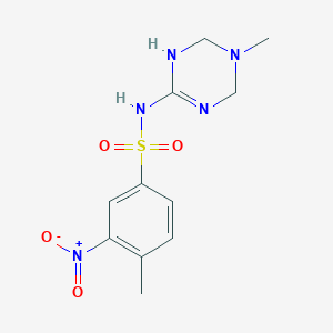 molecular formula C11H15N5O4S B3936522 4-methyl-N-(5-methyl-1,3,5-triazinan-2-ylidene)-3-nitrobenzenesulfonamide 