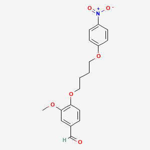 molecular formula C18H19NO6 B3936531 3-methoxy-4-[4-(4-nitrophenoxy)butoxy]benzaldehyde 