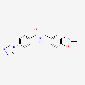 molecular formula C19H18N4O2 B3936562 N-[(2-methyl-2,3-dihydro-1-benzofuran-5-yl)methyl]-4-(4H-1,2,4-triazol-4-yl)benzamide 
