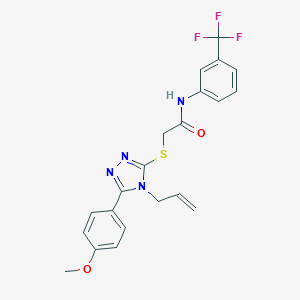 molecular formula C21H19F3N4O2S B393658 2-[[5-(4-methoxyphenyl)-4-prop-2-enyl-1,2,4-triazol-3-yl]sulfanyl]-N-[3-(trifluoromethyl)phenyl]acetamide CAS No. 311775-74-3