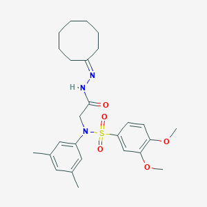 molecular formula C26H35N3O5S B393664 N-(cyclooctylideneamino)-2-(N-(3,4-dimethoxyphenyl)sulfonyl-3,5-dimethylanilino)acetamide CAS No. 5605-78-7